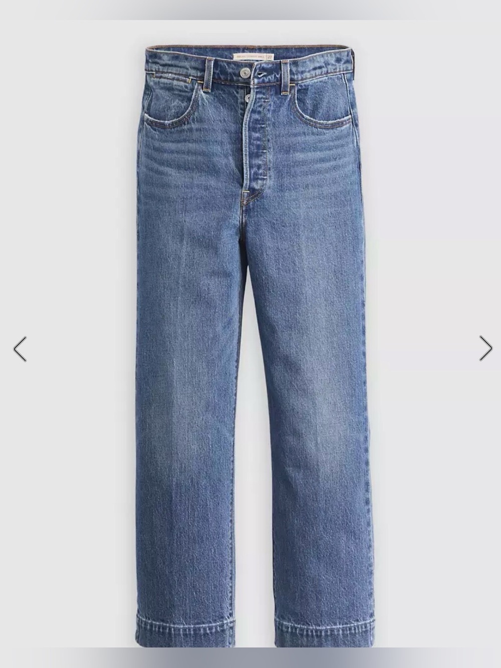 Levi's Ribcage High-Rise Cropped Straight Ankle Tailored Jeans, Trouser, Size 31 - Picture 2 of 13